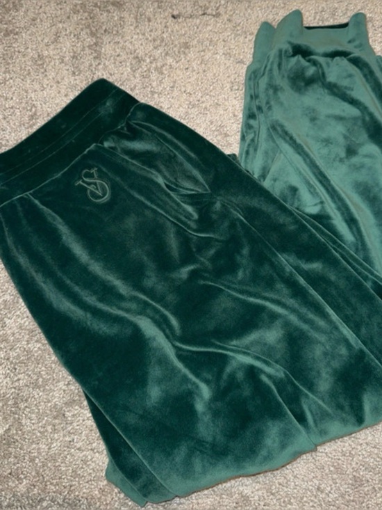 PINK Victoria's Secret Dresses & Skirts - Victoria’s Secret Velvet Dark Green Women's Skirt with Subtle Logo